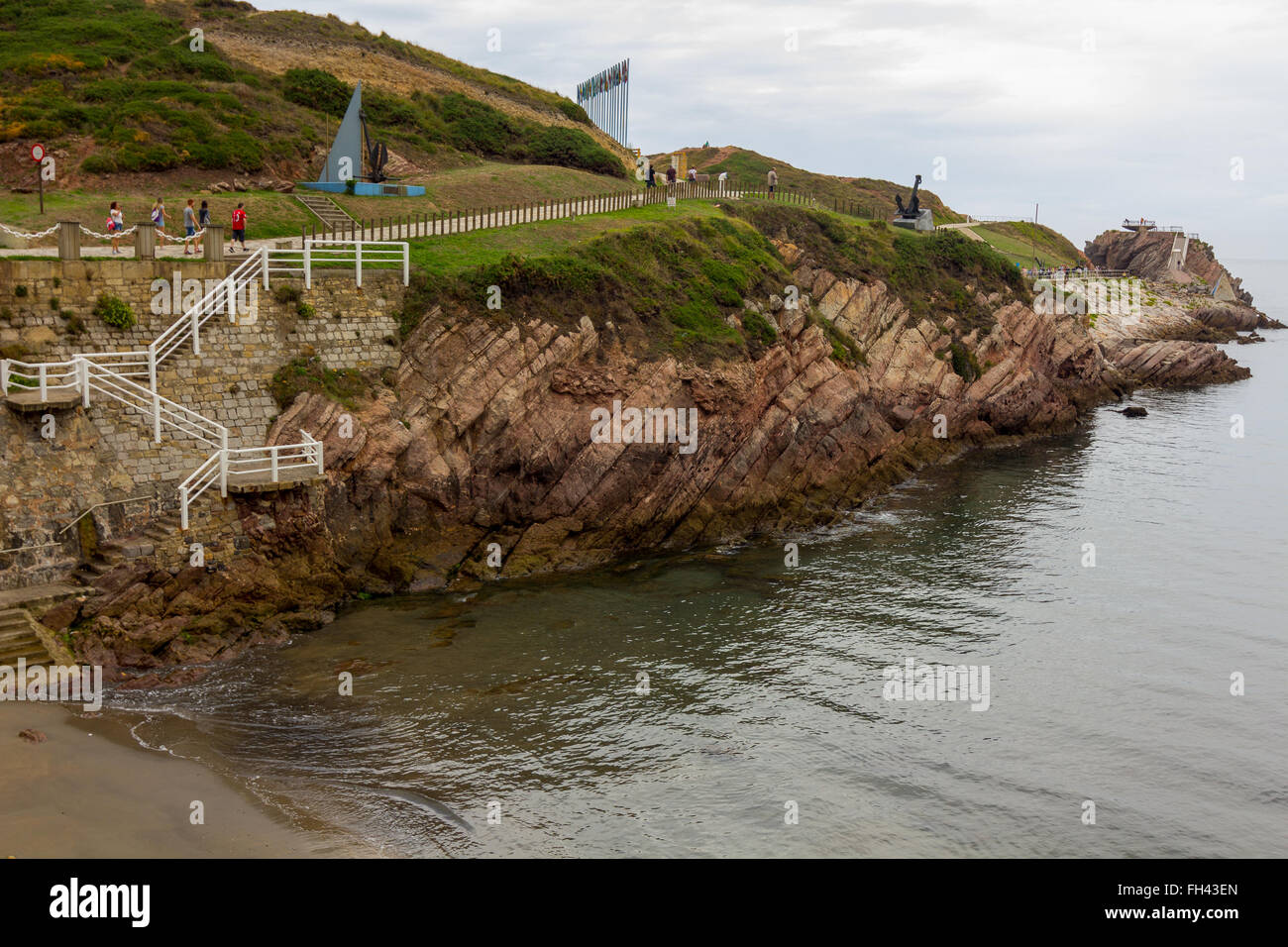 A piedi dal mare nel Museo di ancoraggio in Gijon, Spagna Foto Stock
