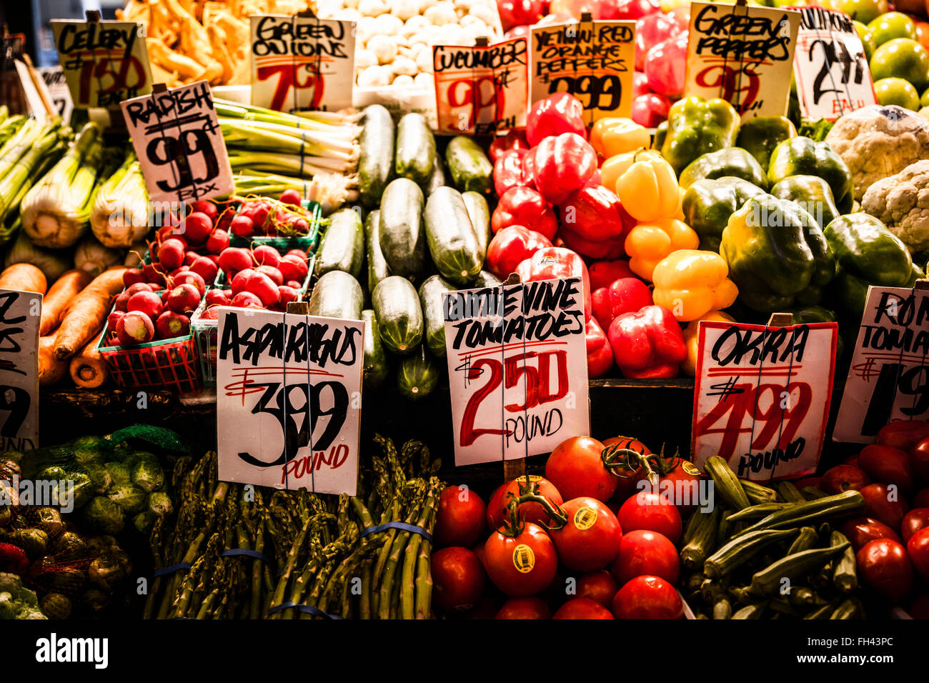 Il Pike Place Market, Seattle, nello stato di Washington Foto Stock