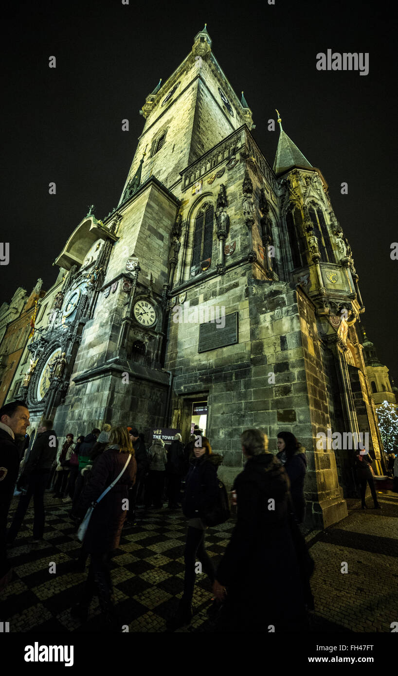 Torre dell Orologio Praga, Praga, la Piazza della Città Vecchia Repubblica Ceca Foto Stock