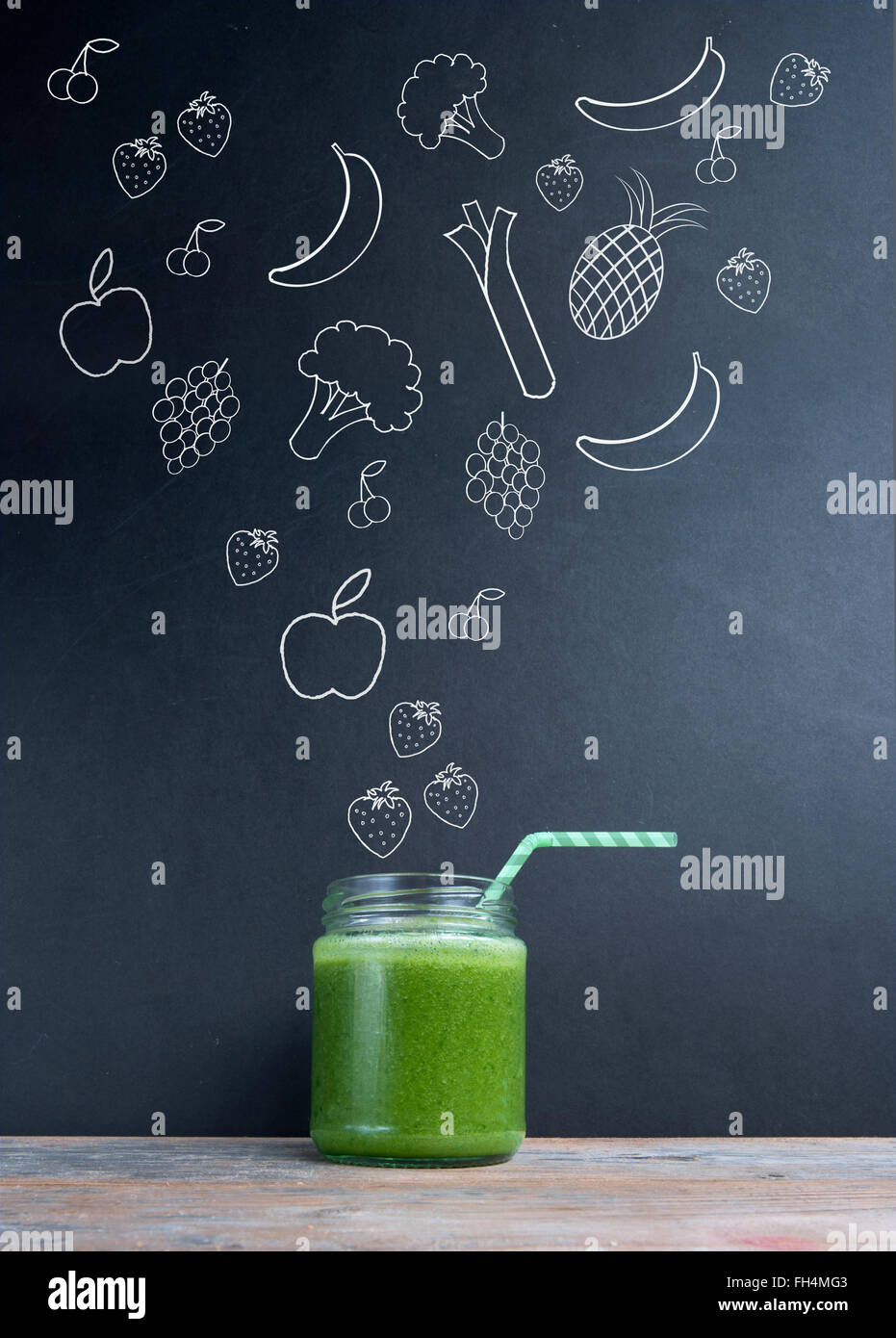 Frullato verde Foto Stock