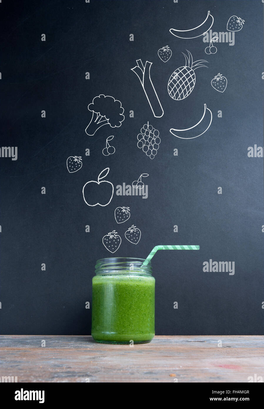 Frullato verde Foto Stock