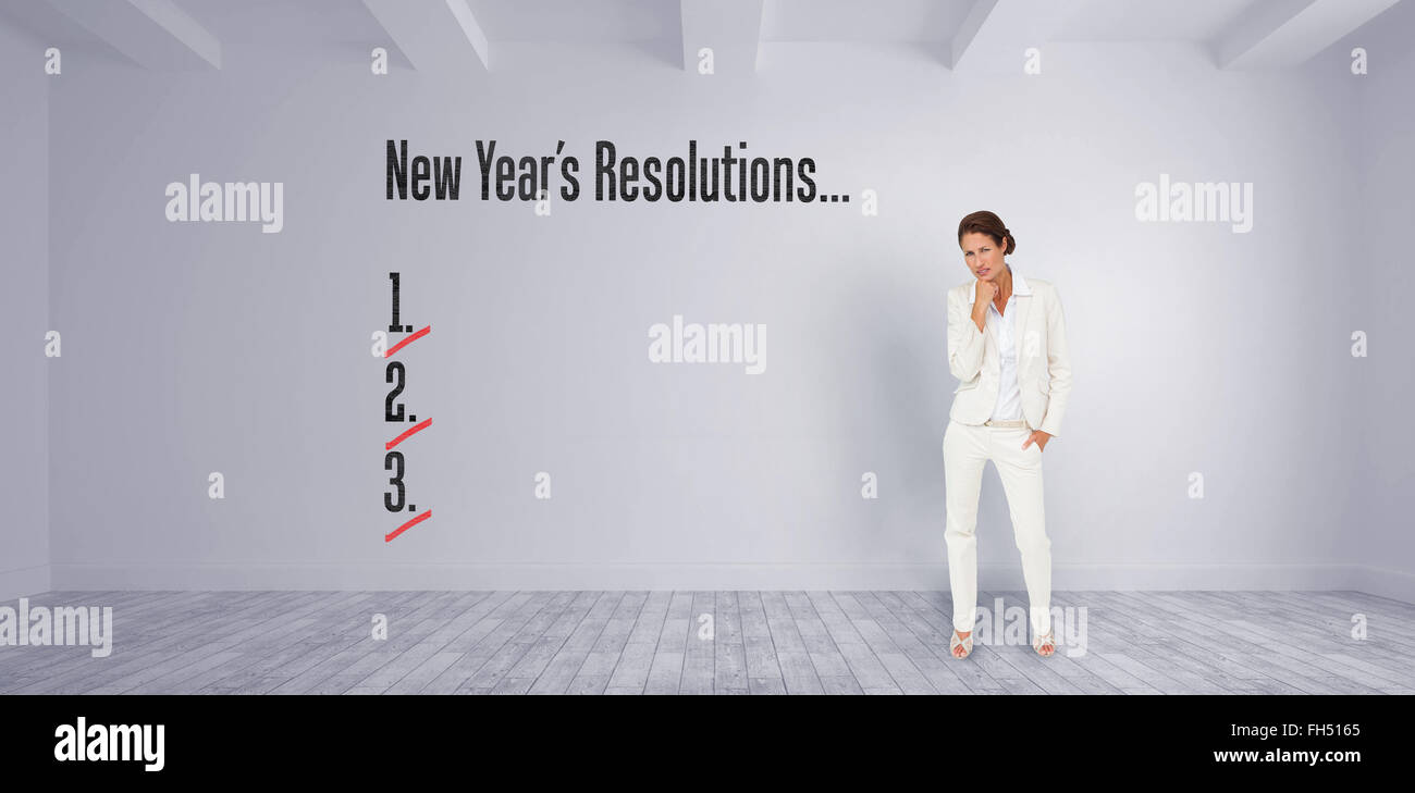 Immagine composita di pensare imprenditrice Foto Stock