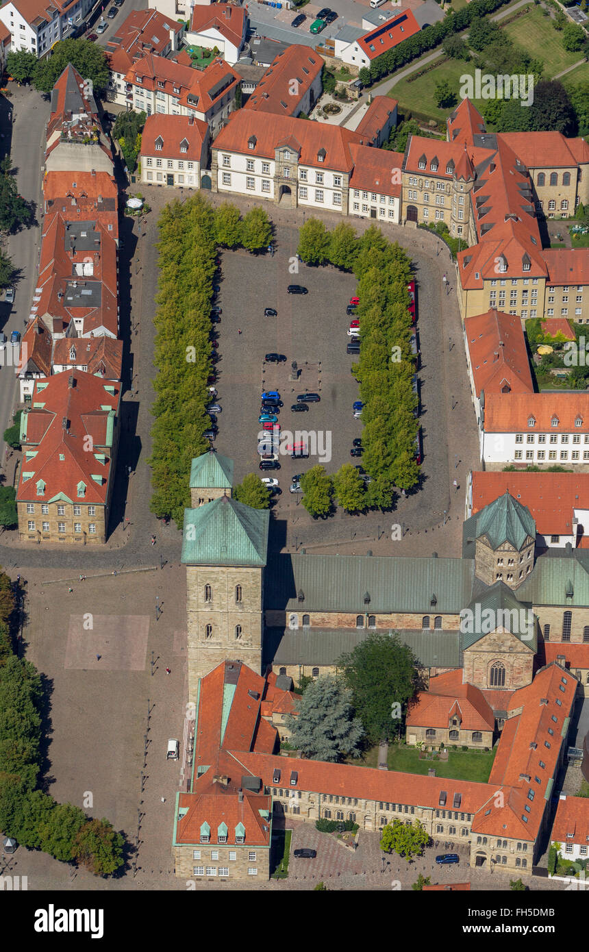 Antenna, liceo Carolinum, Cattedrale di San Pietro, Osnabrück, Bassa Sassonia, Germania, Europa, vista aerea, uccelli-occhi vista, Foto Stock