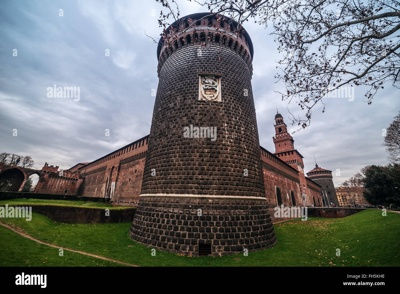 Milano, Italia: Castello Sforzesco, Castello Sforzesco Foto Stock