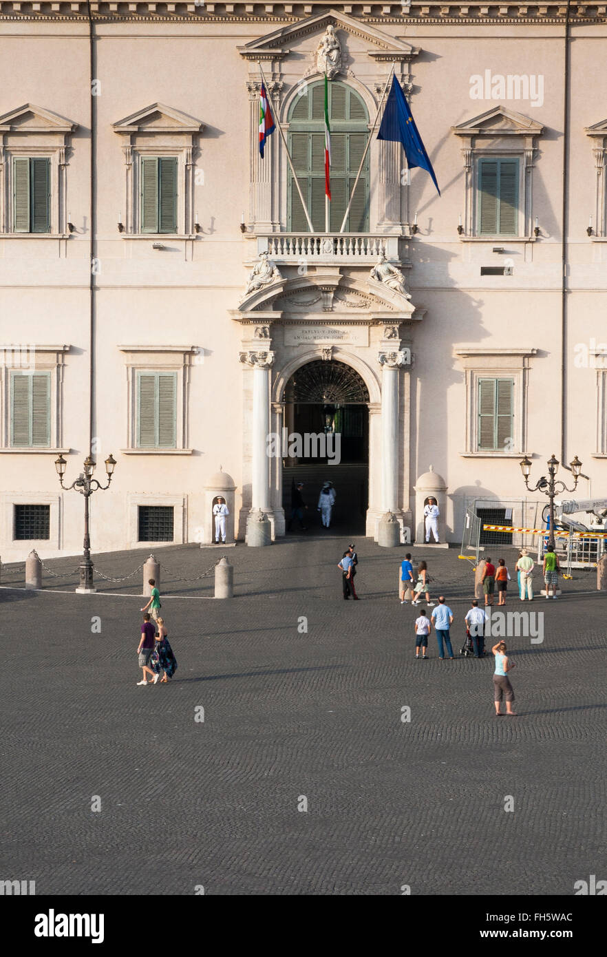 Palazzo del Quirinale. Residenza principale del Presidente della Repubblica Italiana Foto Stock