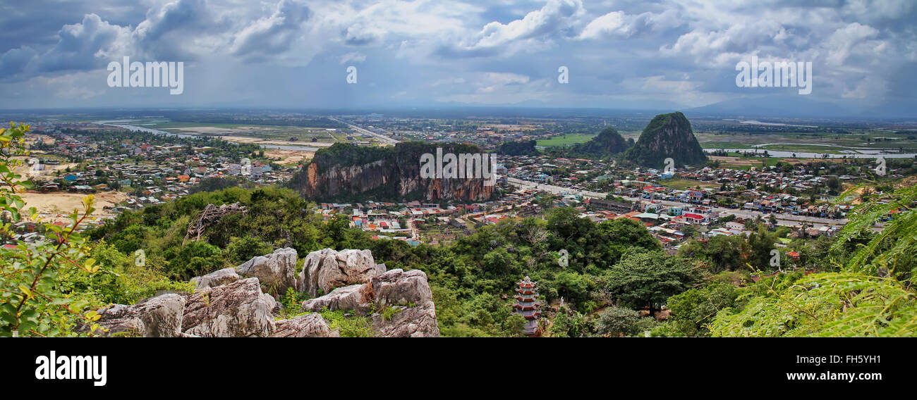 Vista dalle montagne di marmo, Da Nang, Vietnam Foto Stock