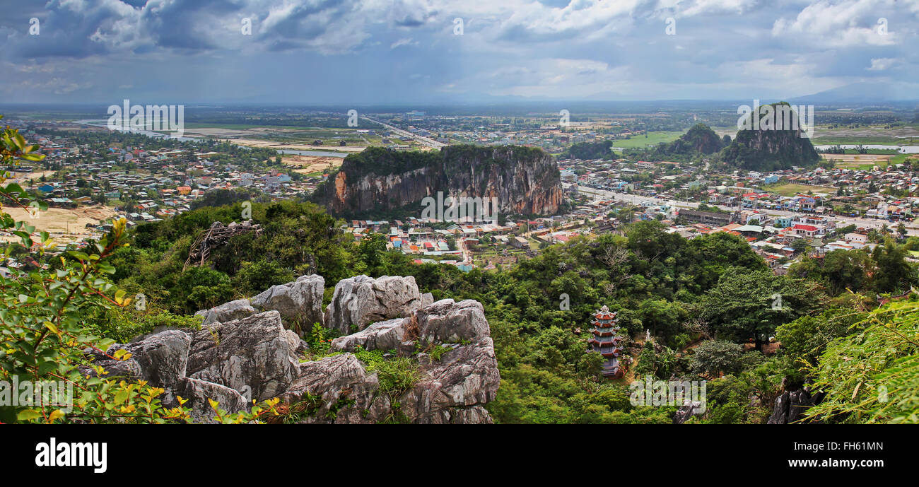 Vista dalle montagne di marmo, Da Nang, Vietnam Foto Stock