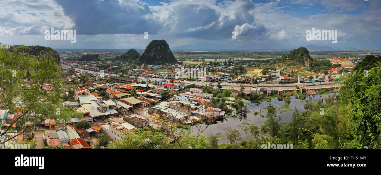 Vista dalle montagne di marmo, Da Nang, Vietnam Foto Stock