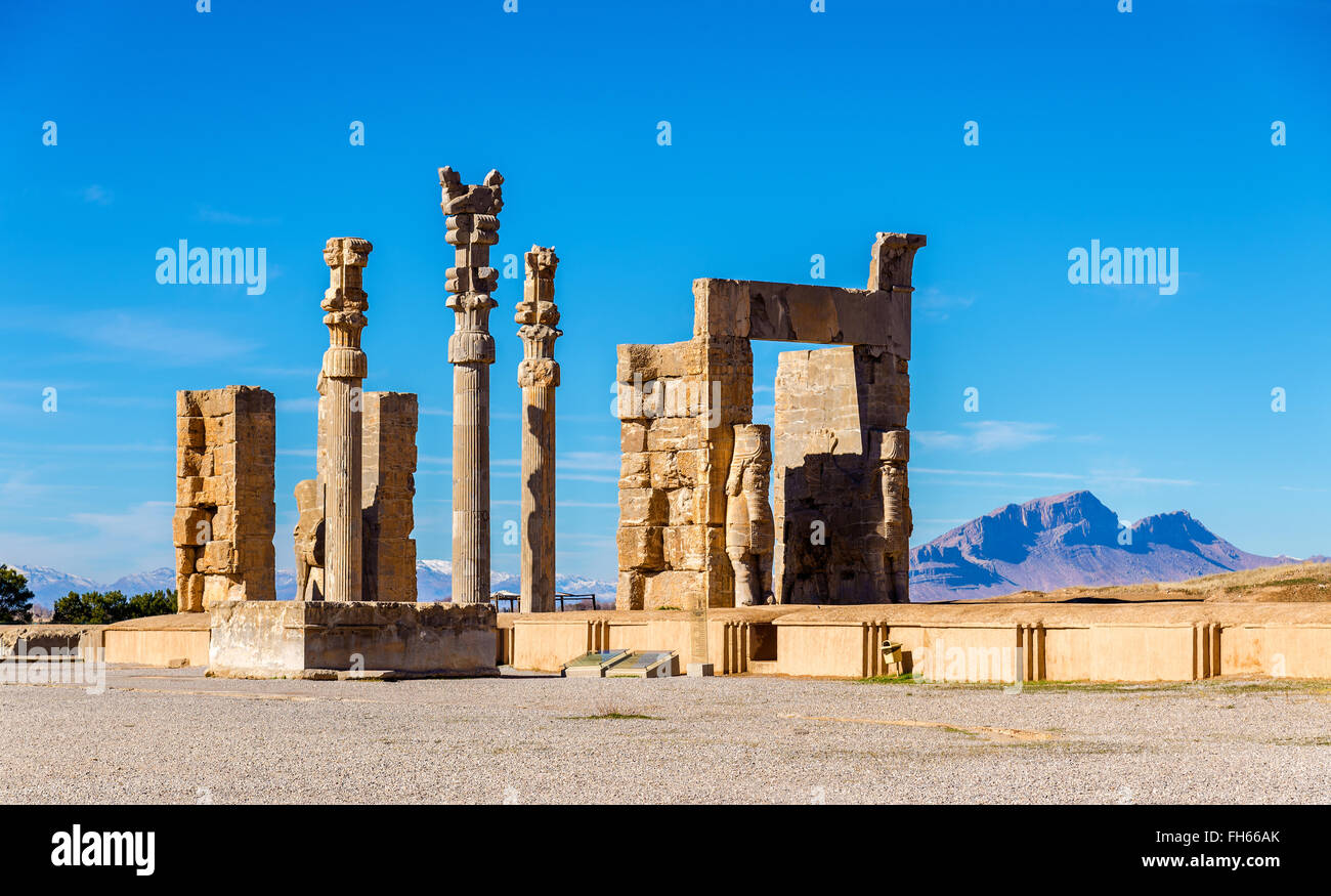La porta di tutte le nazioni di Persepolis, Iran Foto Stock