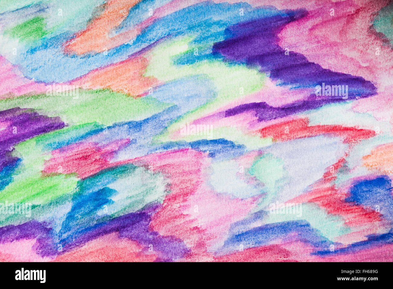 Disegno astratto dipinto con le matite ad acquarello. La texture da utilizzare come sfondo o elemento di design. Foto Stock