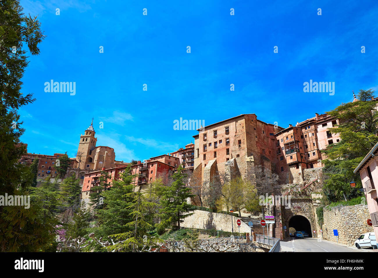 Albarracin città medievale in Teruel patrimonio mondiale in Spagna Foto Stock