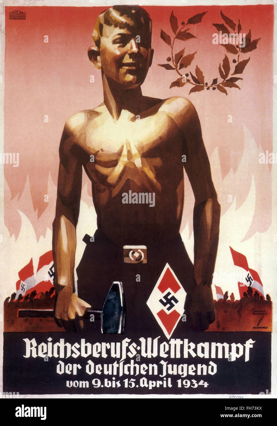 - Tedesco Propaganda nazista Poster - 1934 Foto Stock