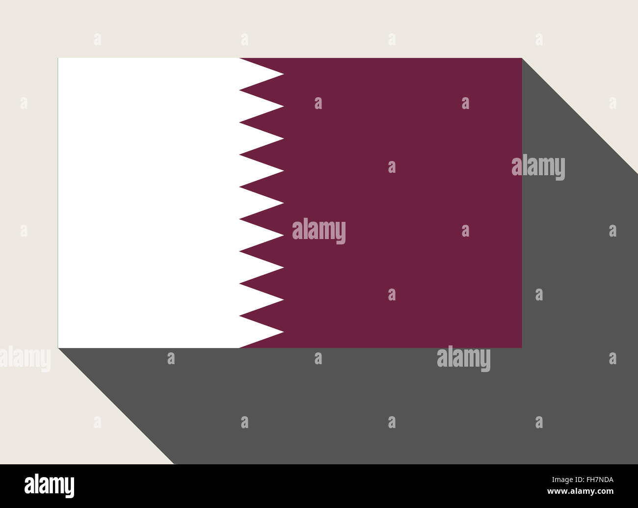 Bandiera del Qatar in flat web design di stile. Foto Stock