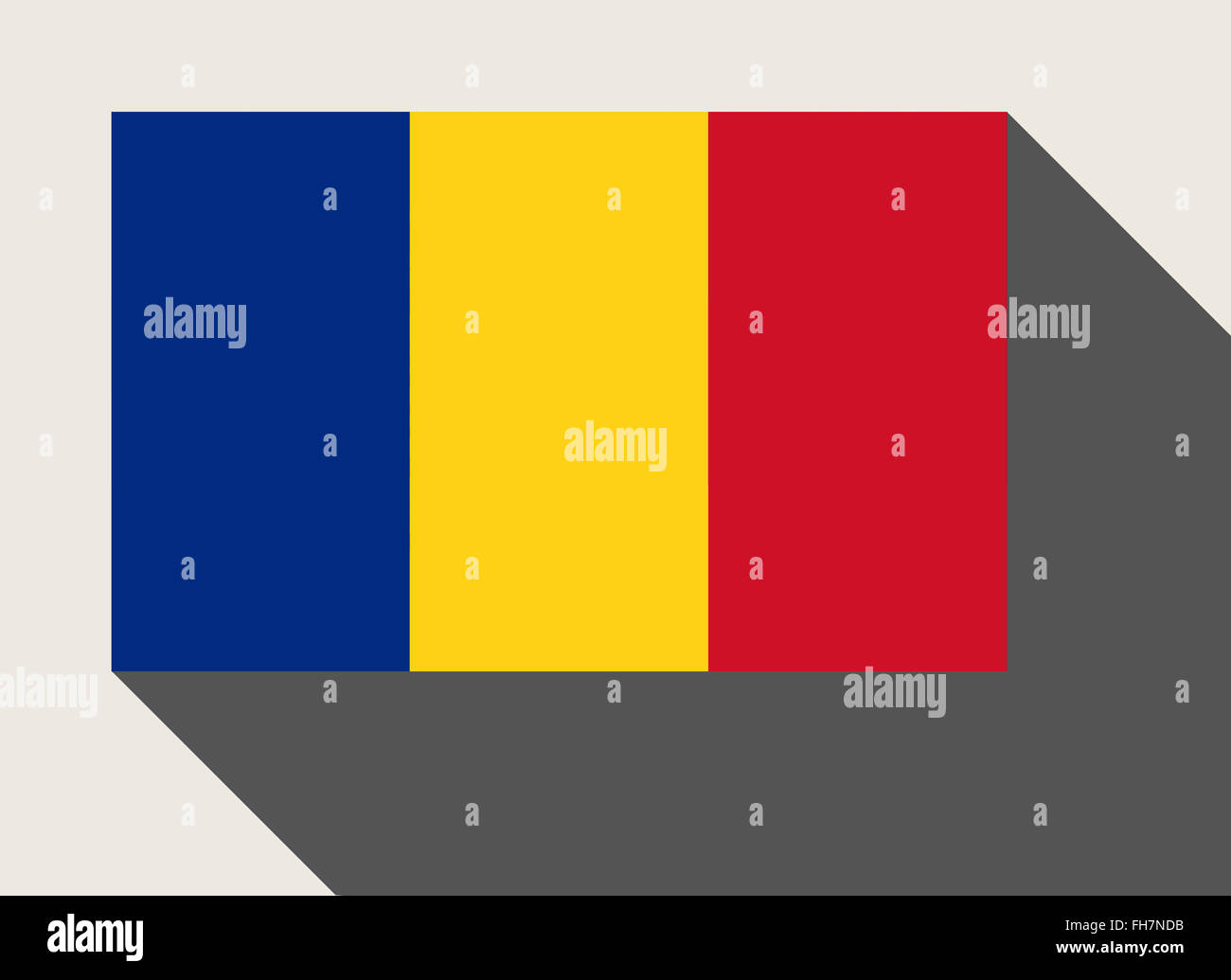 Bandiera della Romania in flat web design di stile. Foto Stock