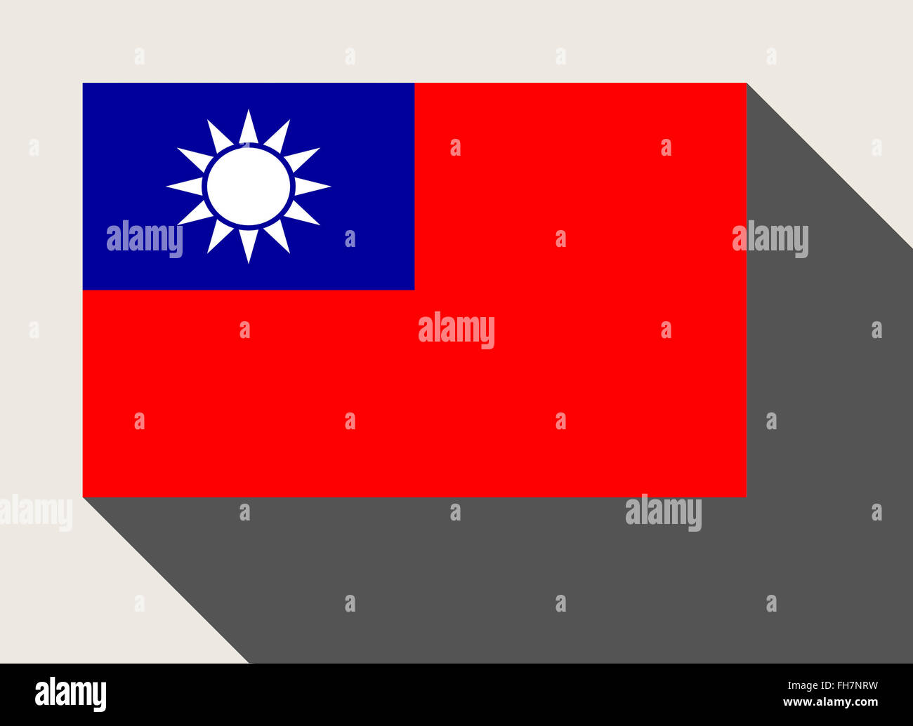 Bandiera di Taiwan in flat web design di stile. Foto Stock