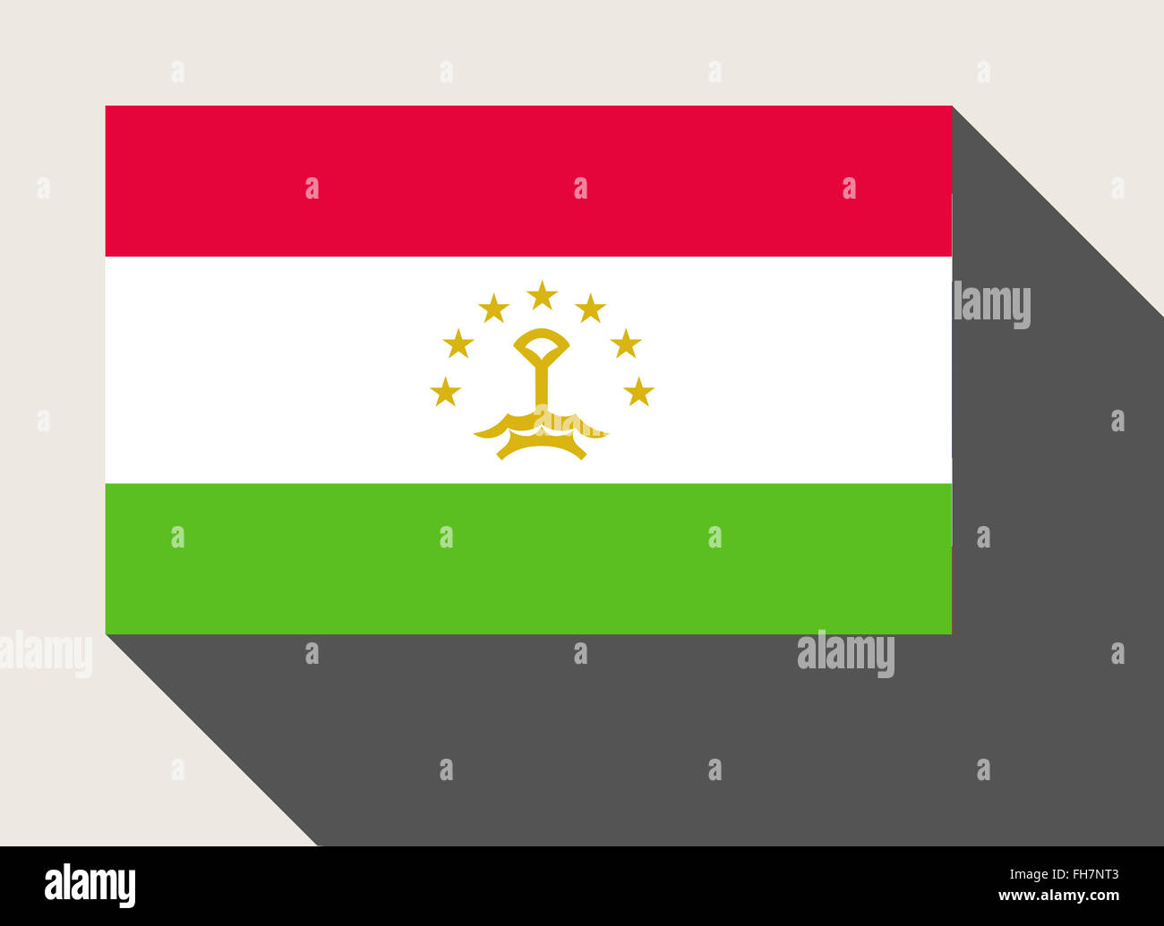 Tagikistan bandiera in flat web design di stile. Foto Stock