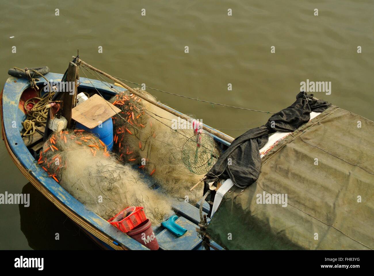 Fisherman barca. Sanya Hainan in Cina. Foto Stock