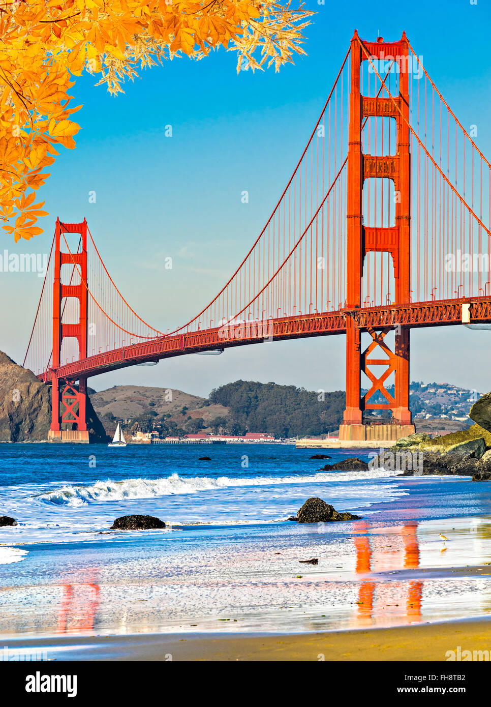 Golden Gate Bridge di San Francisco, California, Stati Uniti d'America. Foto Stock