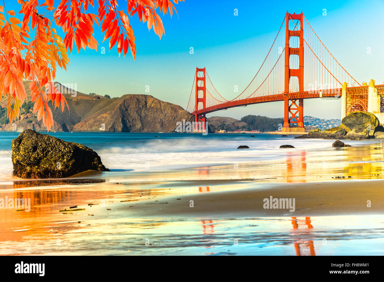 Golden Gate Bridge di San Francisco, California, Stati Uniti d'America. Foto Stock