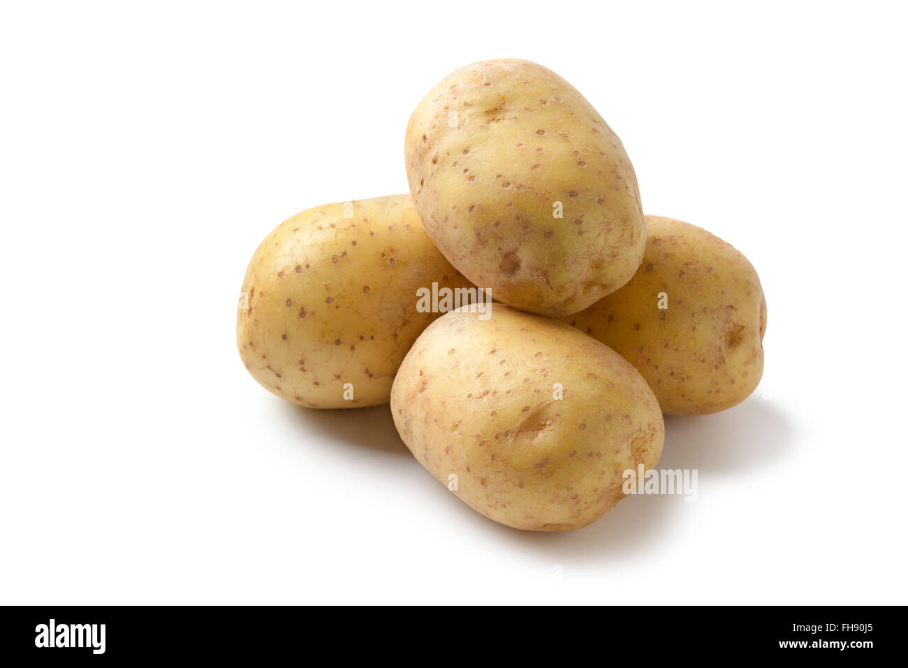 Freschi patate grezzo isolato su sfondo bianco Foto Stock