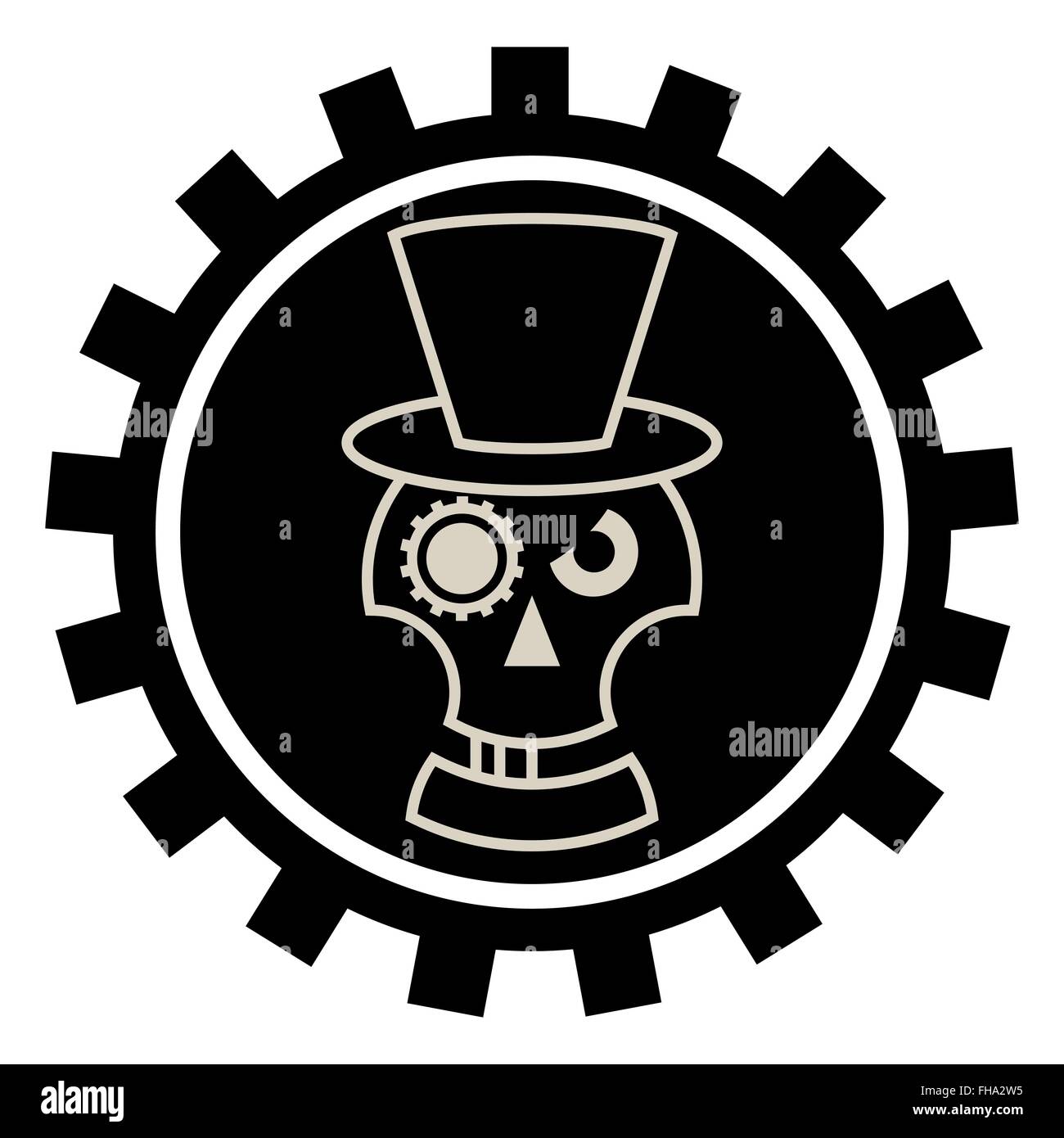 Cranio in Hat cylindre Illustrazione Vettoriale