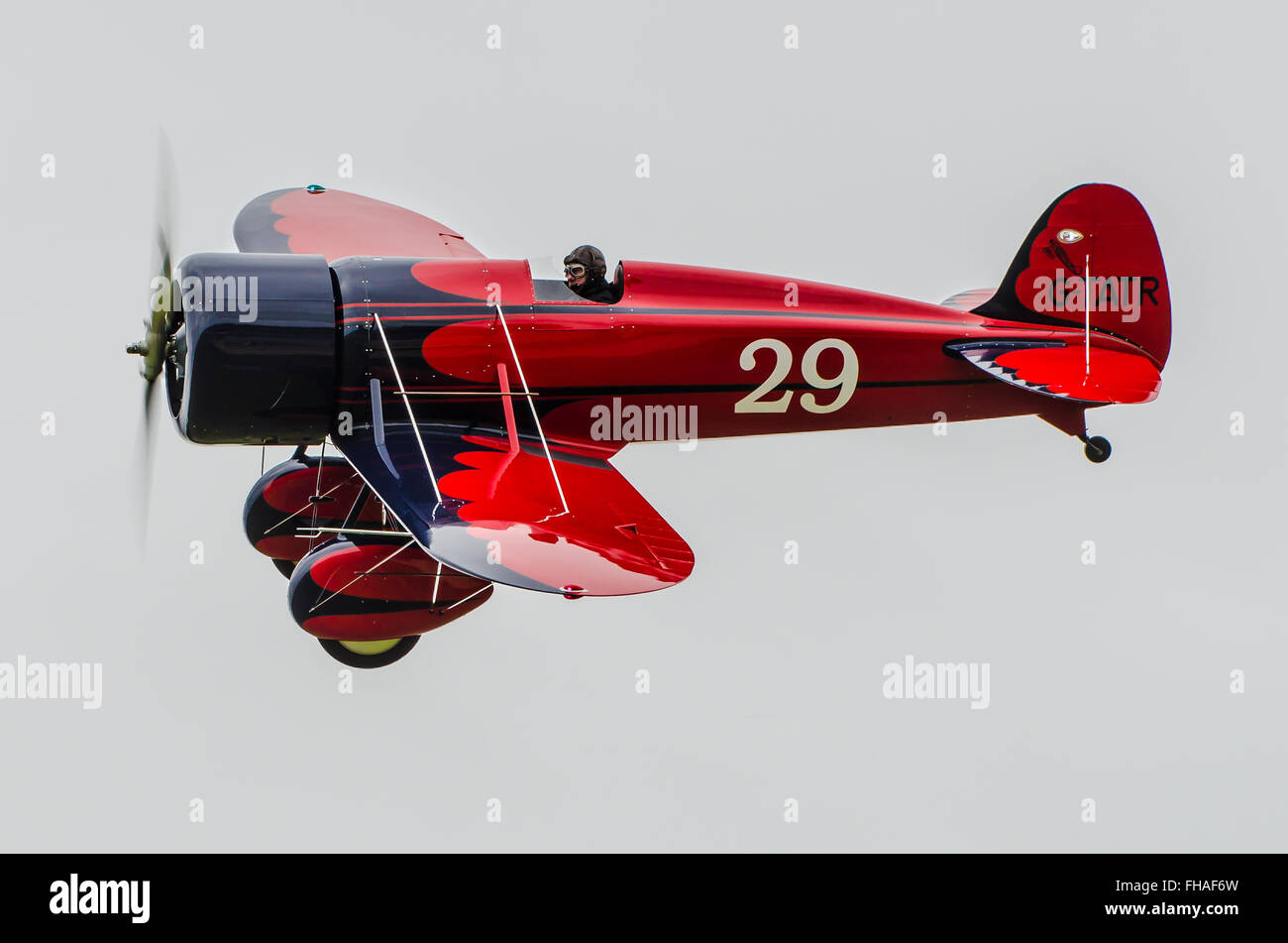 Travel Air Type R Mystery Ship replica. I Type R 'Mystery Ships' erano una serie di aerei da corsa ad ala bassa costruiti dal 1928 Foto Stock
