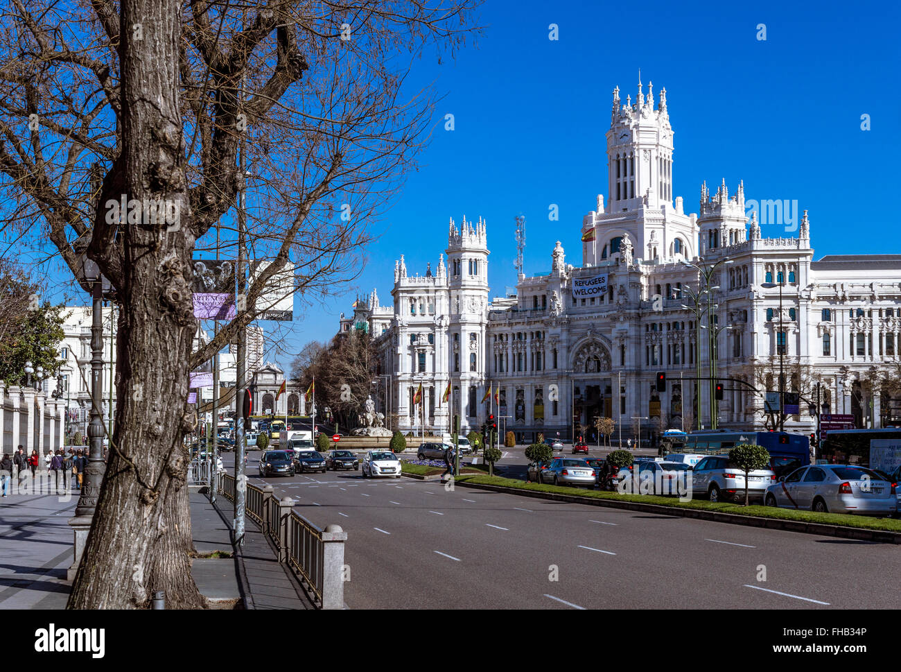 Il Municipio di Madrid o la ex Palazzo delle Comunicazioni, Madrid, Spagna Foto Stock