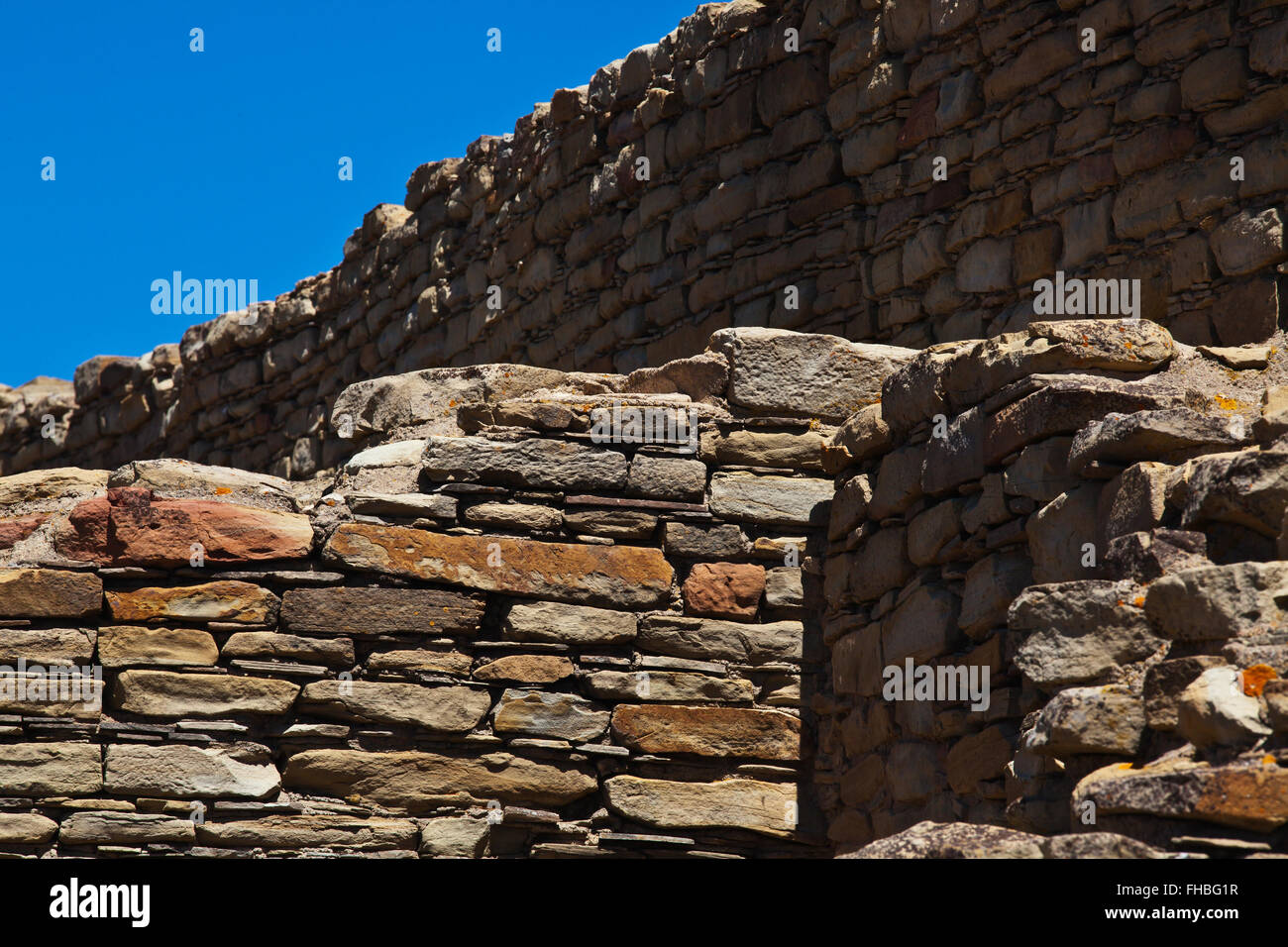 Alta qualità delle tecnologie di costruzione di roccia fatta dal Puebloans al camino di roccia monumento nazionale- SOUTHERN COLORADO Foto Stock
