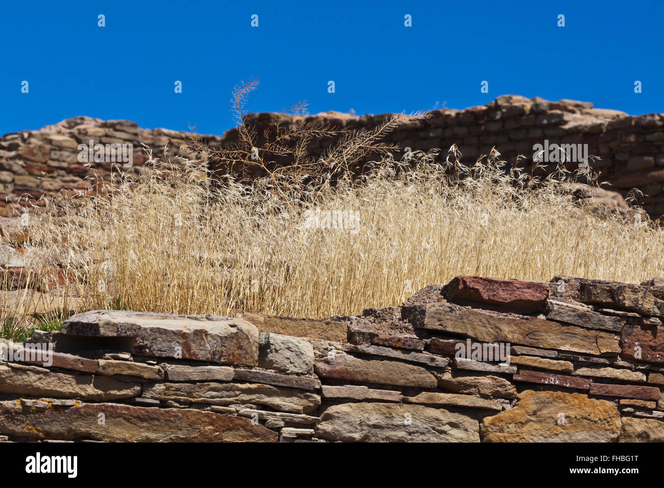 Alta qualità delle tecnologie di costruzione di roccia fatta dal Puebloans al camino di roccia monumento nazionale- SOUTHERN COLORADO Foto Stock