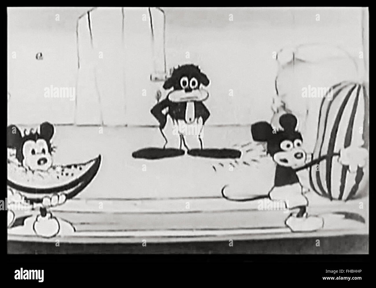 Zio Tom & Little Eva 1932 cartone animato dei registi americani John Foster (1871-1952) e Mannie Davis (1894-1964) che mostra una parodia musicale della "cabina dello zio Tom" di Harriet Beecher Stowe, con raffigurazioni caricaturate di zio Tom e piccola Eva tra scene di piantagione del sud, sequenze musicali e immagini stereotipate comuni nell'animazione dei primi anni del XX secolo. Foto Stock
