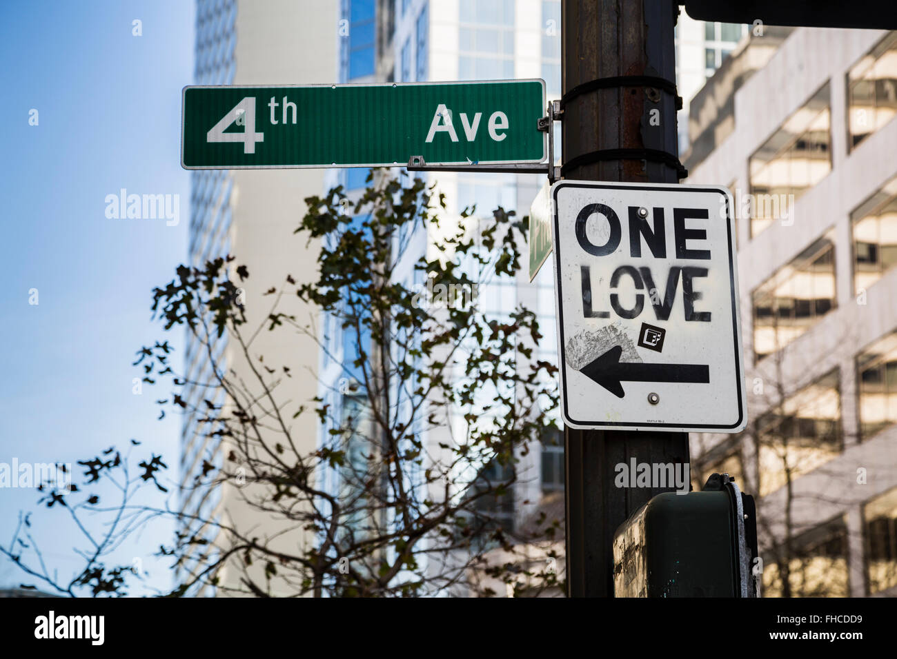 Stati Uniti d'America, Washington, Seattle, un segno di amore Foto Stock