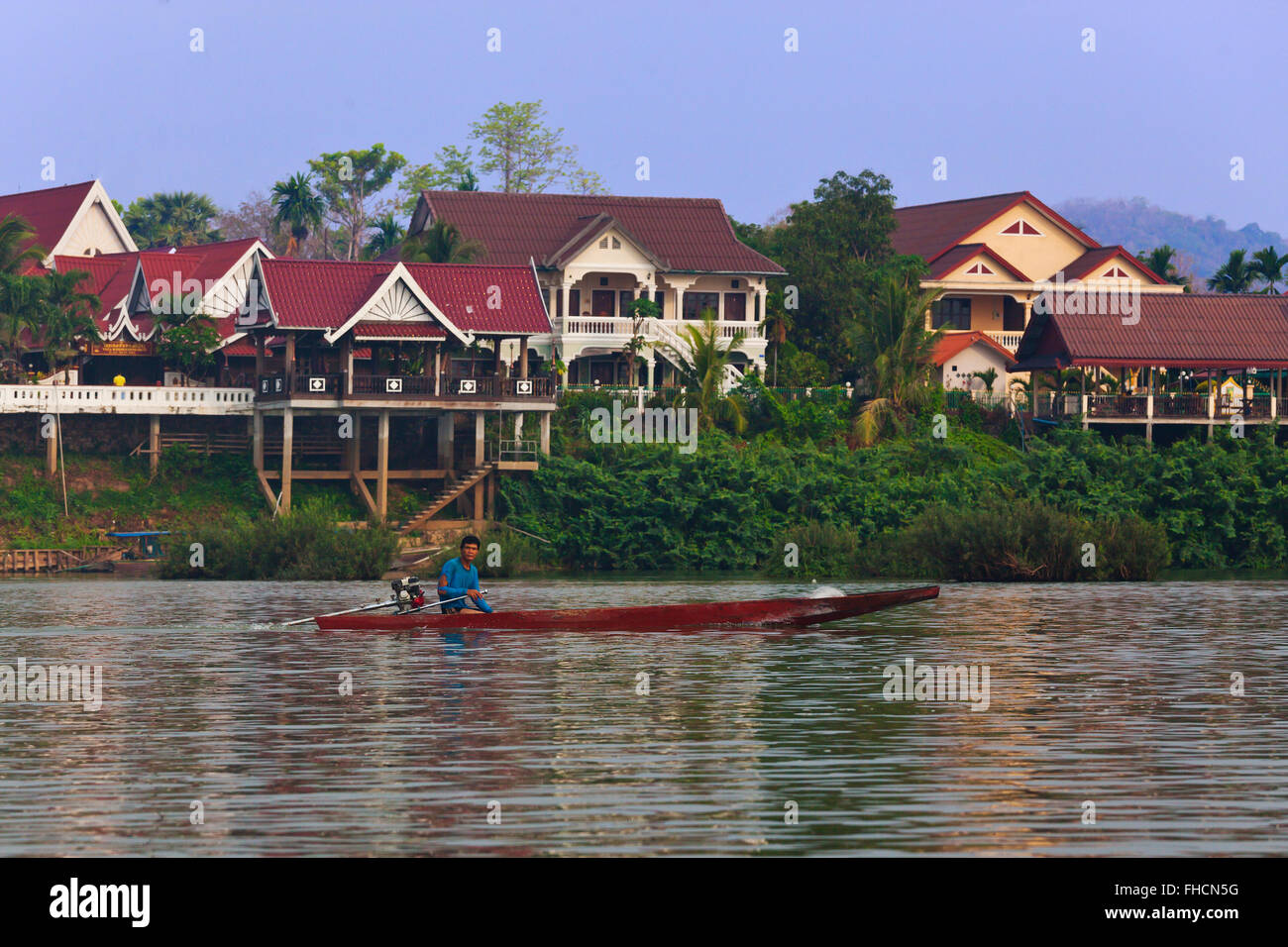 Alberghi a DON KHONG ISLAND in dieci mila isole area lungo il fiume Mekong - Southern, LAOS Foto Stock