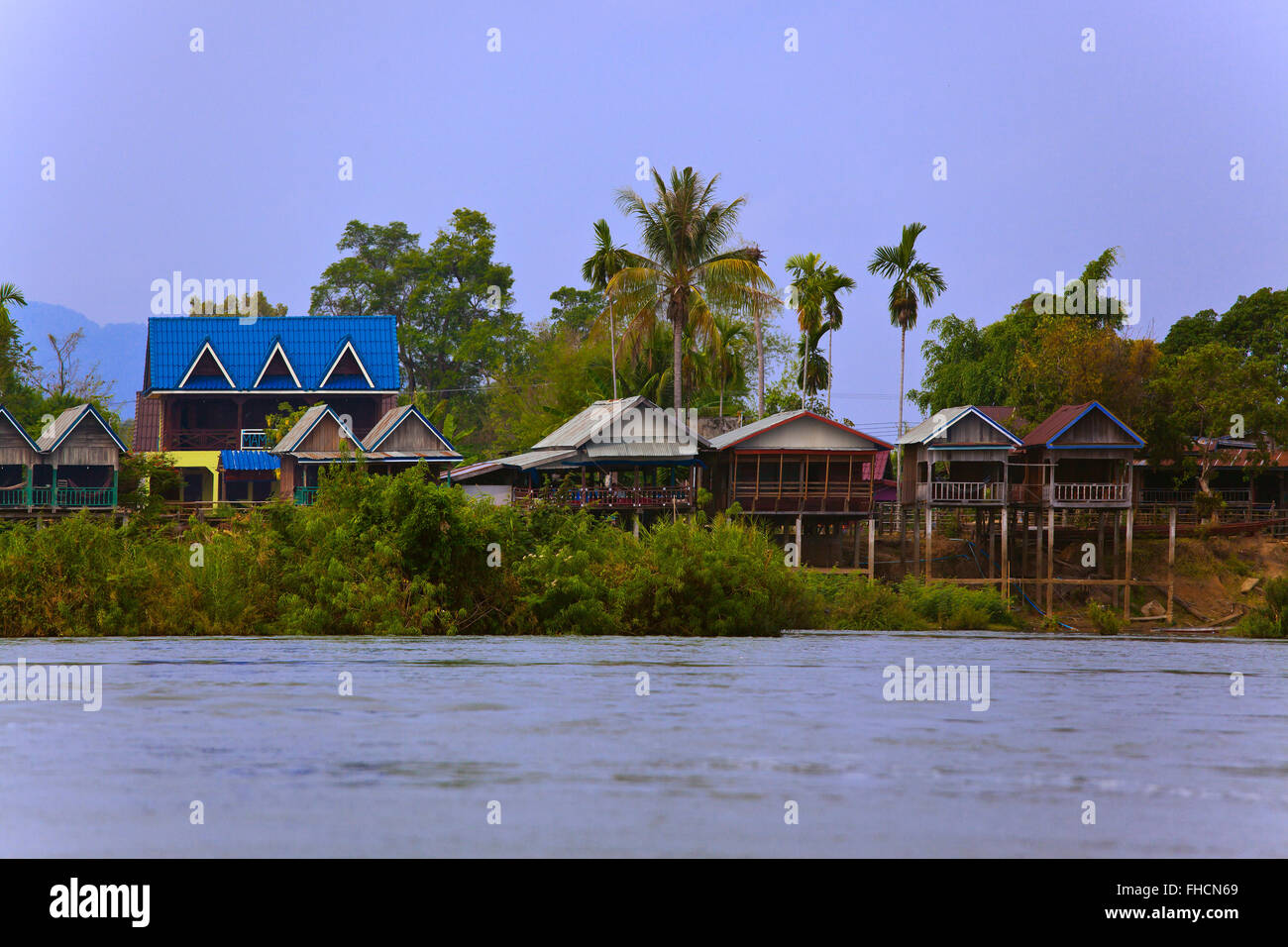 Alberghi a DON DET isola in 4 mila isole area lungo il fiume Mekong - Southern, LAOS Foto Stock