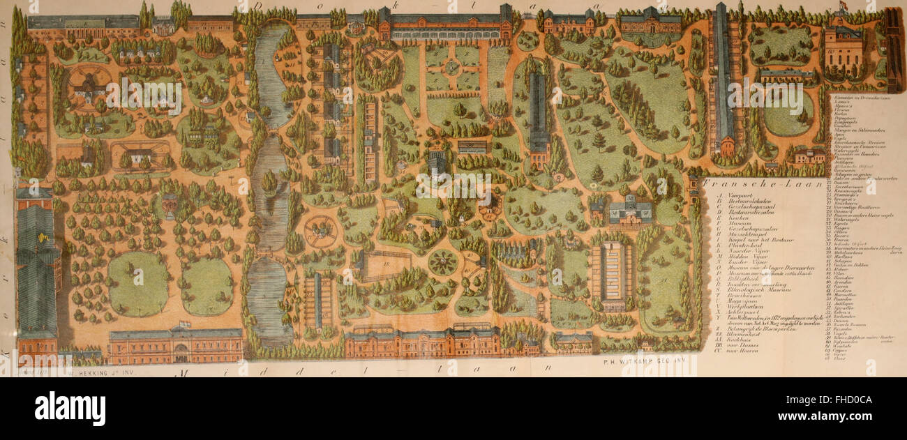 Giardino zoologico della Royal Zoological Society natura Artis Magistra, Amsterdam, 1872 Foto Stock