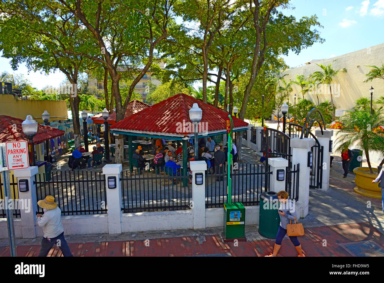 Calle Ocho Domino Park il cubano-americana distric Miami Florida FL Foto Stock