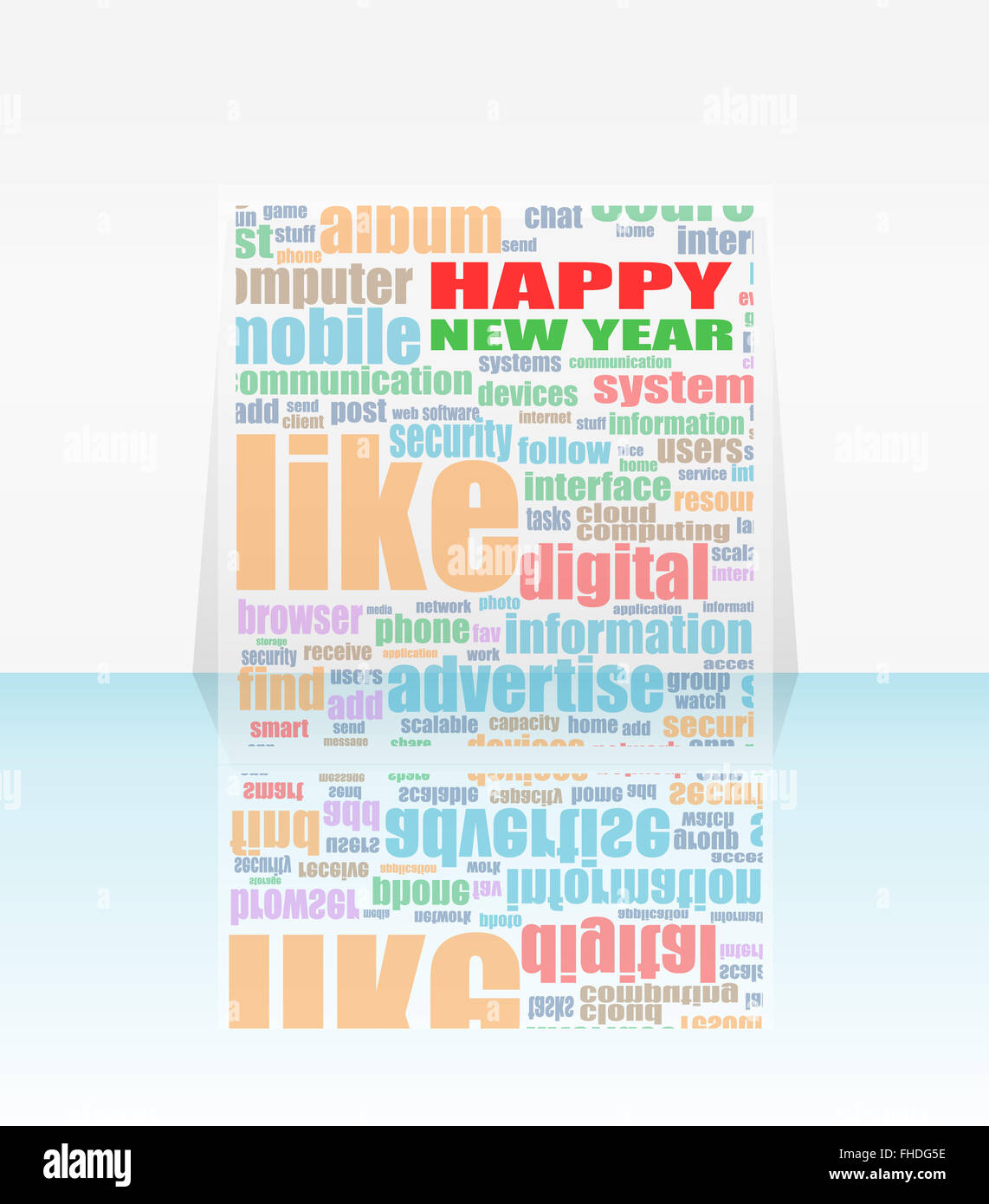 Felice anno nuovo Natale unico elemento di design. Grande elemento di design per esempio schede di saluti, banner e volantini. Auguri di Buon Natale Foto Stock