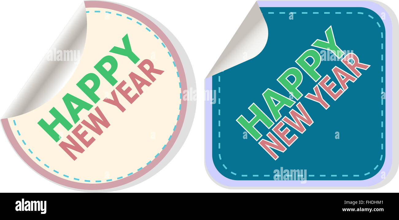 Felice Anno Nuovo design della scheda. concetto creativo sfondo vettoriale per il Web e applicazioni mobili, illustrazione modello di progettazione, BU Foto Stock