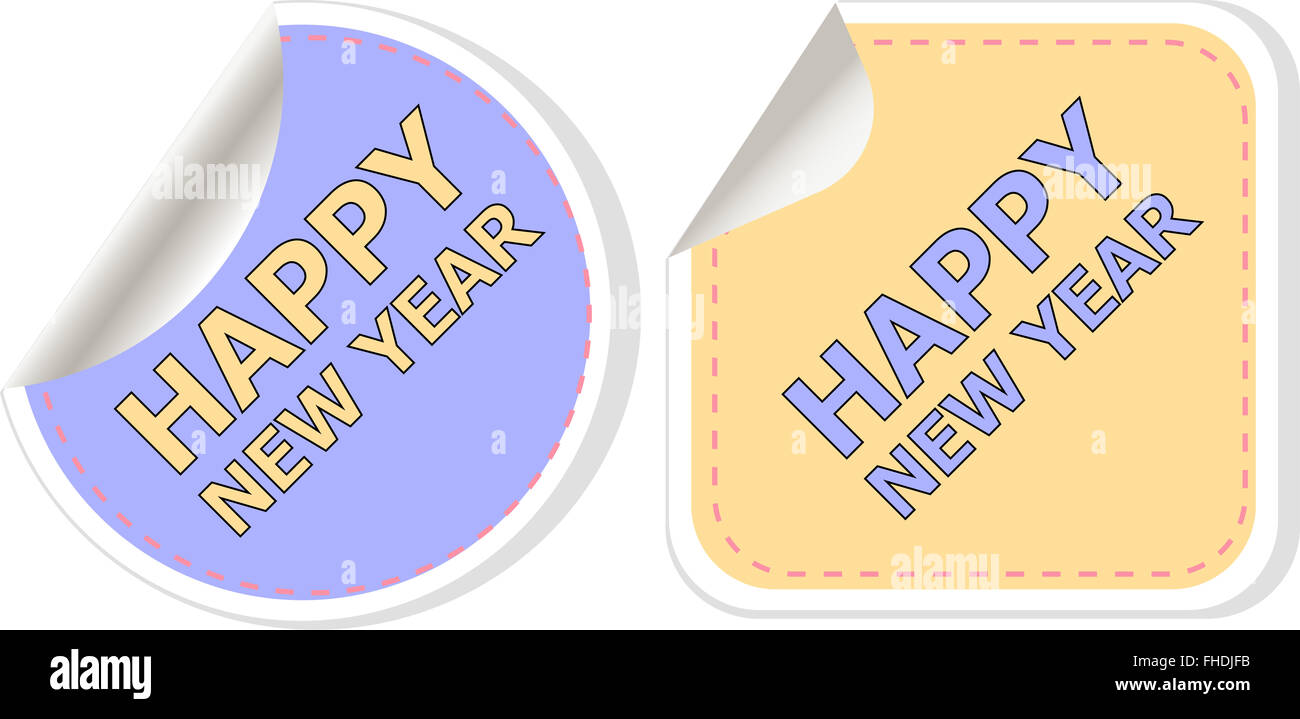 Felice Anno Nuovo design della scheda. concetto creativo sfondo vettoriale per il Web e applicazioni mobili, illustrazione modello di progettazione, BU Foto Stock