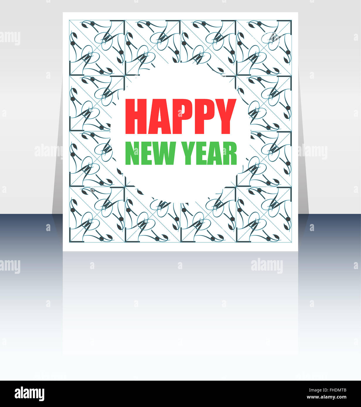 Vector Merry Christmas greeting card - Vacanze di scritte, Felice Anno Nuovo design Foto Stock