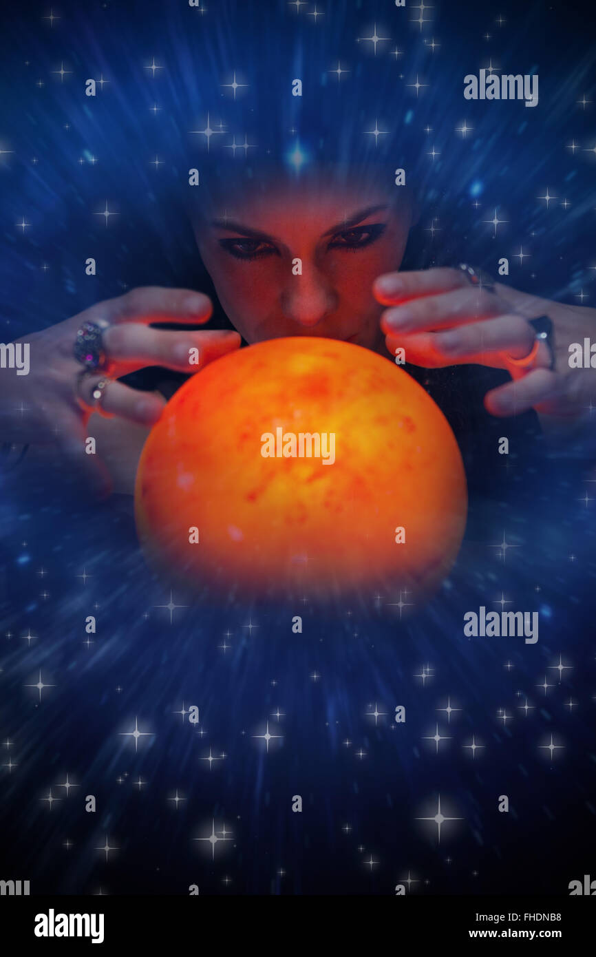 Immagine composita di indovino la previsione del futuro Foto Stock