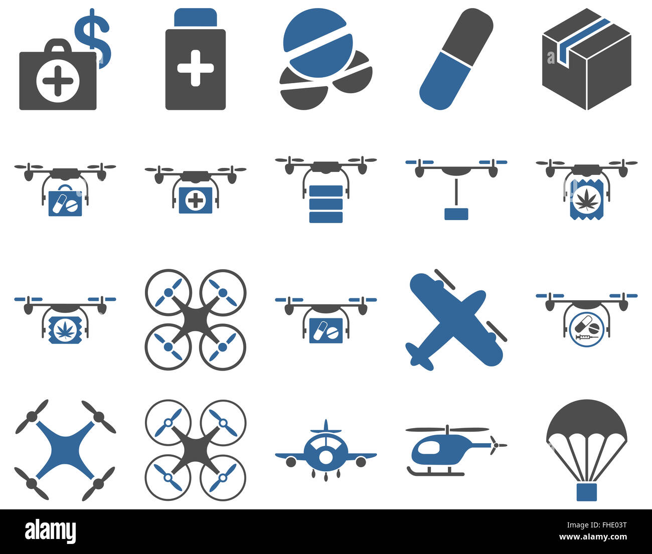 Medical bicolor icone Foto Stock