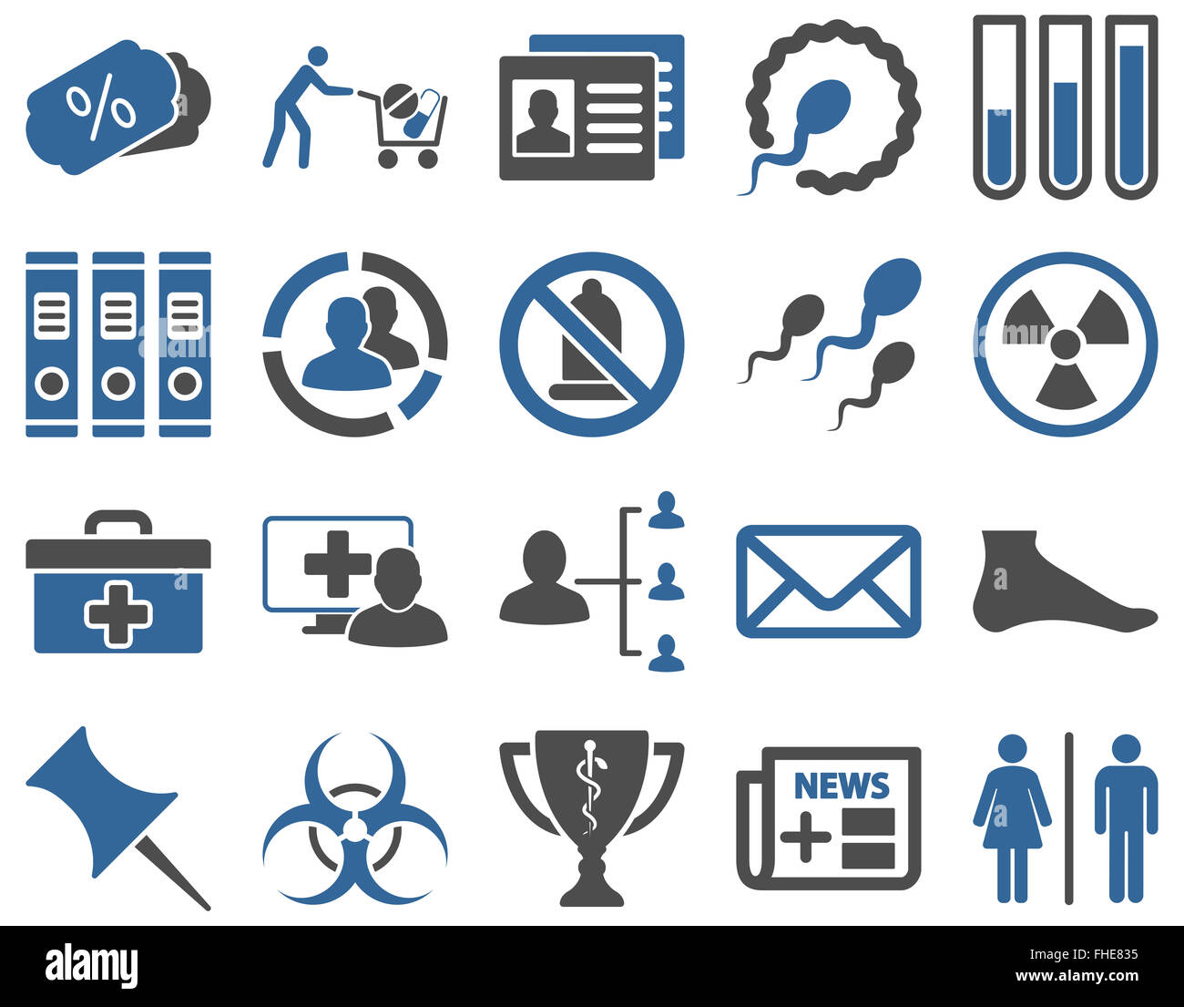 Medical bicolor icone Foto Stock