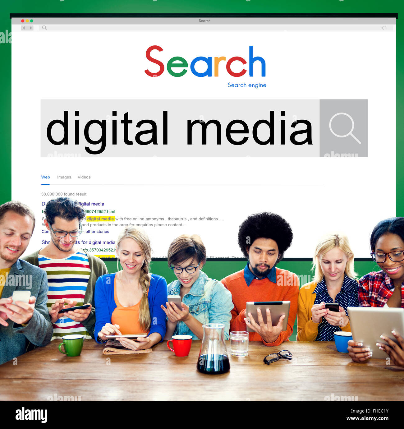 Digital Media Network Multimedia Concetto tecnologico Foto Stock