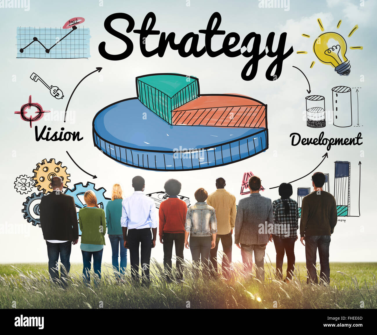 Strategia di Business visione grafico di concetto di sviluppo Foto Stock