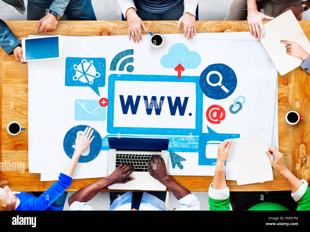 World Wide Web di Internet Online concetto illustrazione Foto Stock