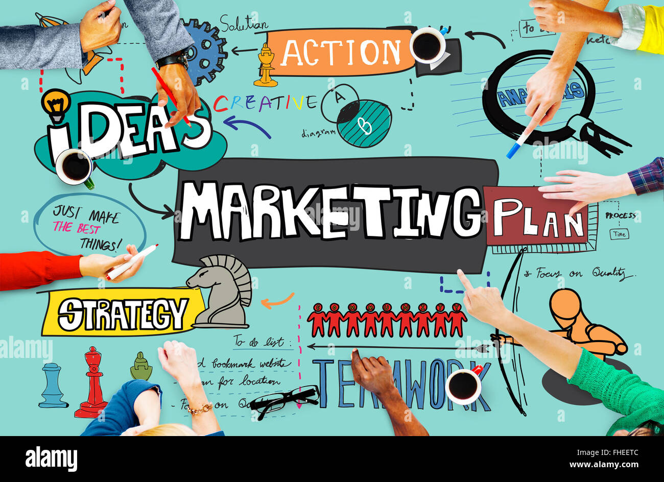 Marketing Pubblicità commerciale concetto del piano Foto Stock