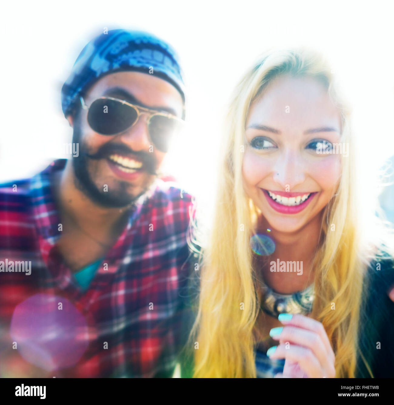 Il legame di amicizia Relax Estate spiaggia felicità Concept Foto Stock