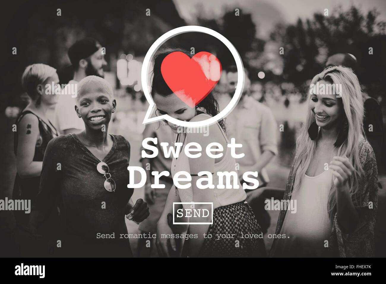 Sweet Dreams Romantico San Valentino amore cuore Dating Concept Foto Stock