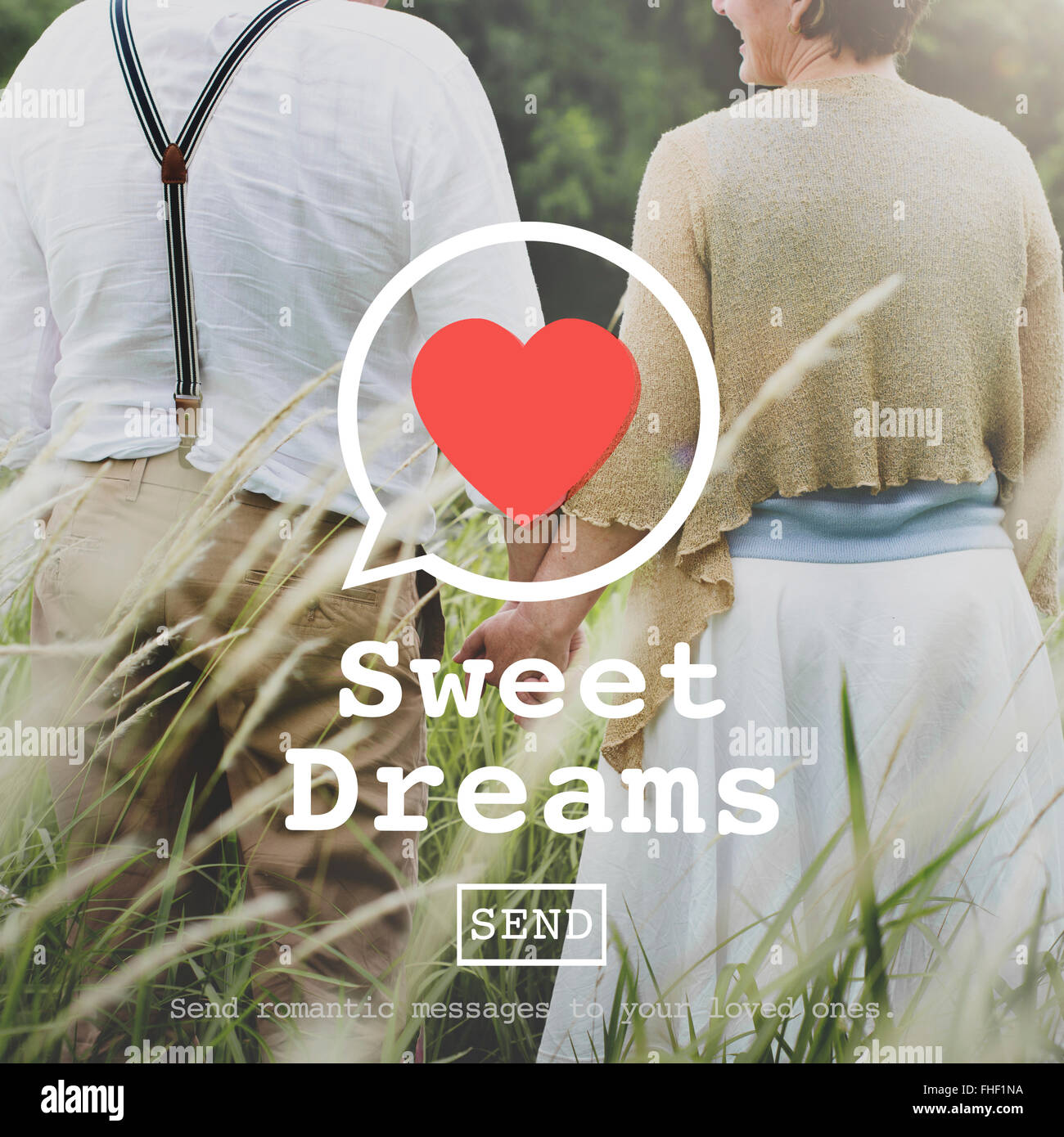 Sweet Dreams Romantico San Valentino amore cuore Dating Concept Foto Stock