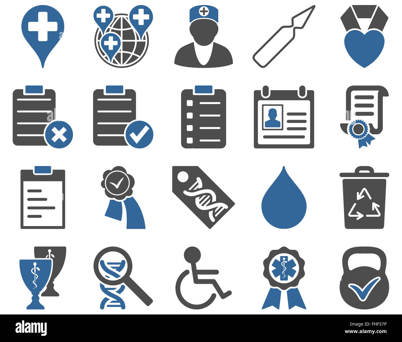 Medical bicolor icone Foto Stock